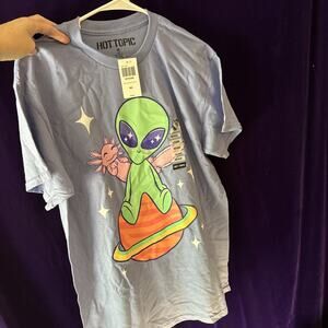 Hot Topic T shirt Alien Saturn Axolotl Medium 100% Cotton New Unisex